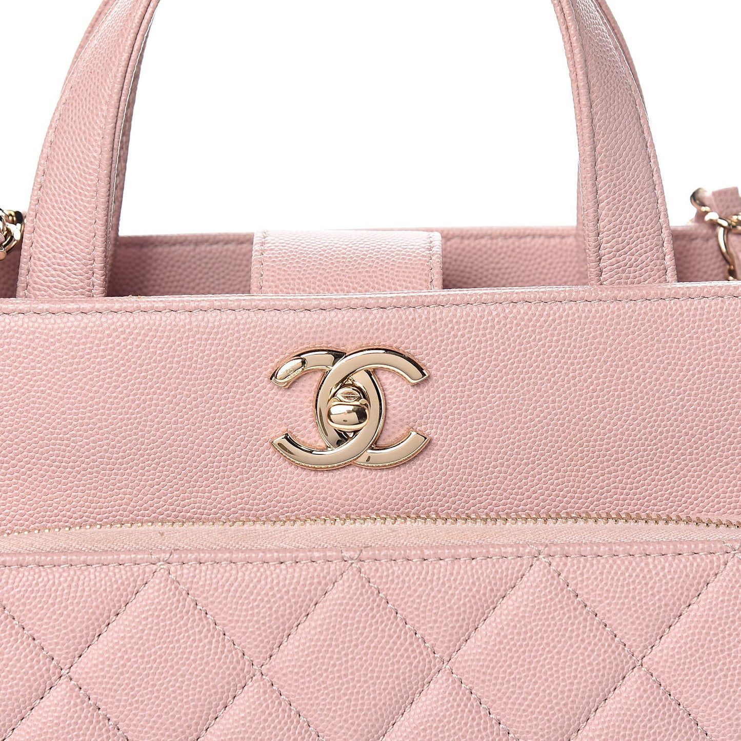 Caviar Quilted Small Business Affinity Shopping Bag Light Pink