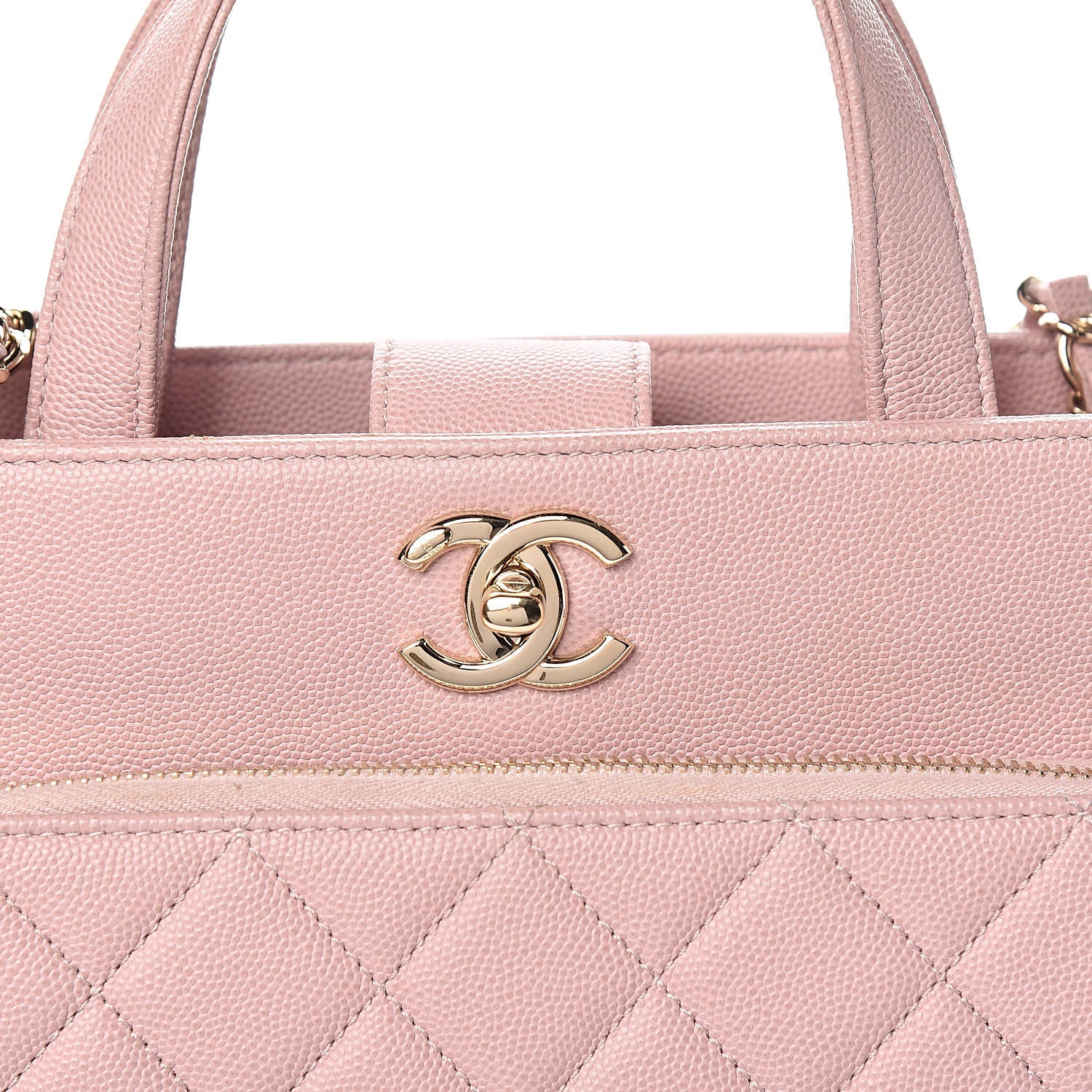 Chanel Caviar Quilted Small Business Affinity Shopping Bag Light Pink 12 of 12