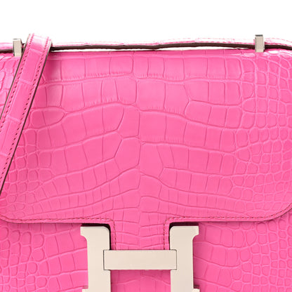 Hermes Matte Alligator Constance 18 Rose Shocking 8 of 10