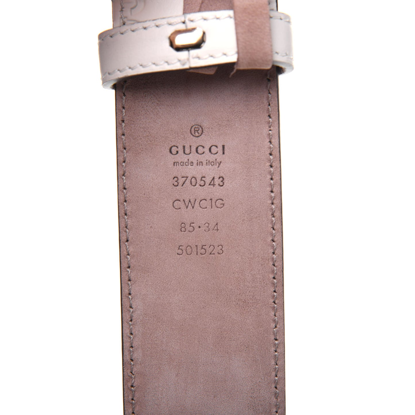 Guccissima Interlocking G 37mm Belt 85 34 Mystic White