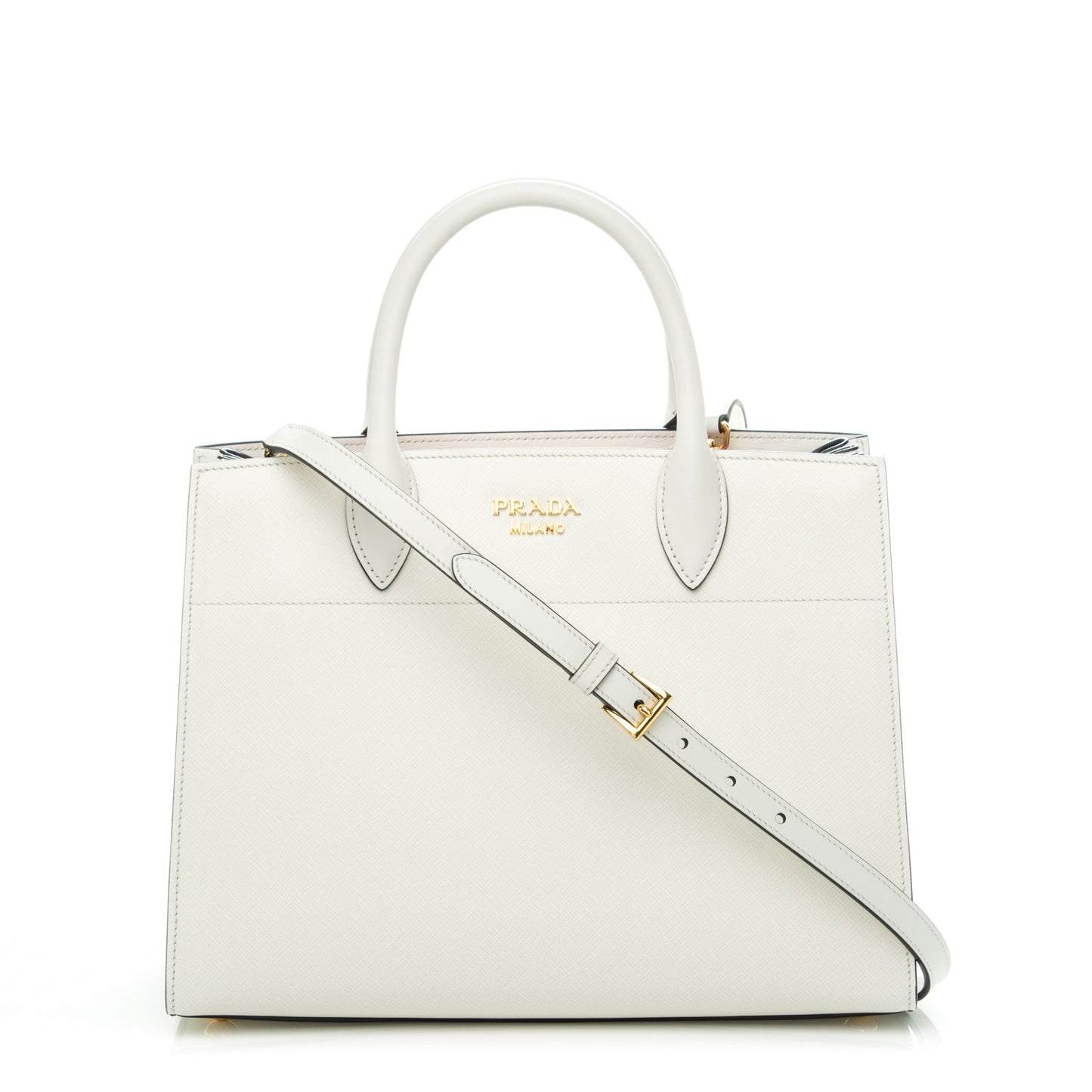 Saffiano Calfskin Bibliotheque Top Handle White Begonia
