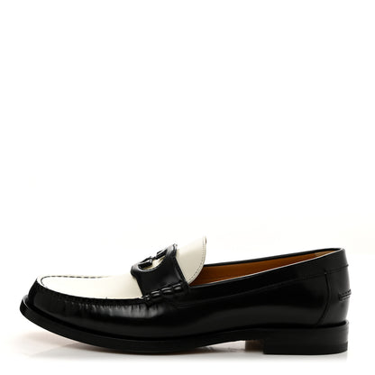 Gucci Calfskin Mens Interlocking G Millennial Ribot Loafers 11 Black Off White 1 of 9