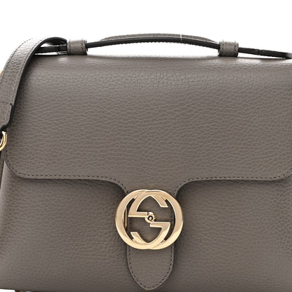 Gucci Dollar Calfskin Interlocking G Top Handle Shoulder Bag Loess 7 of 9