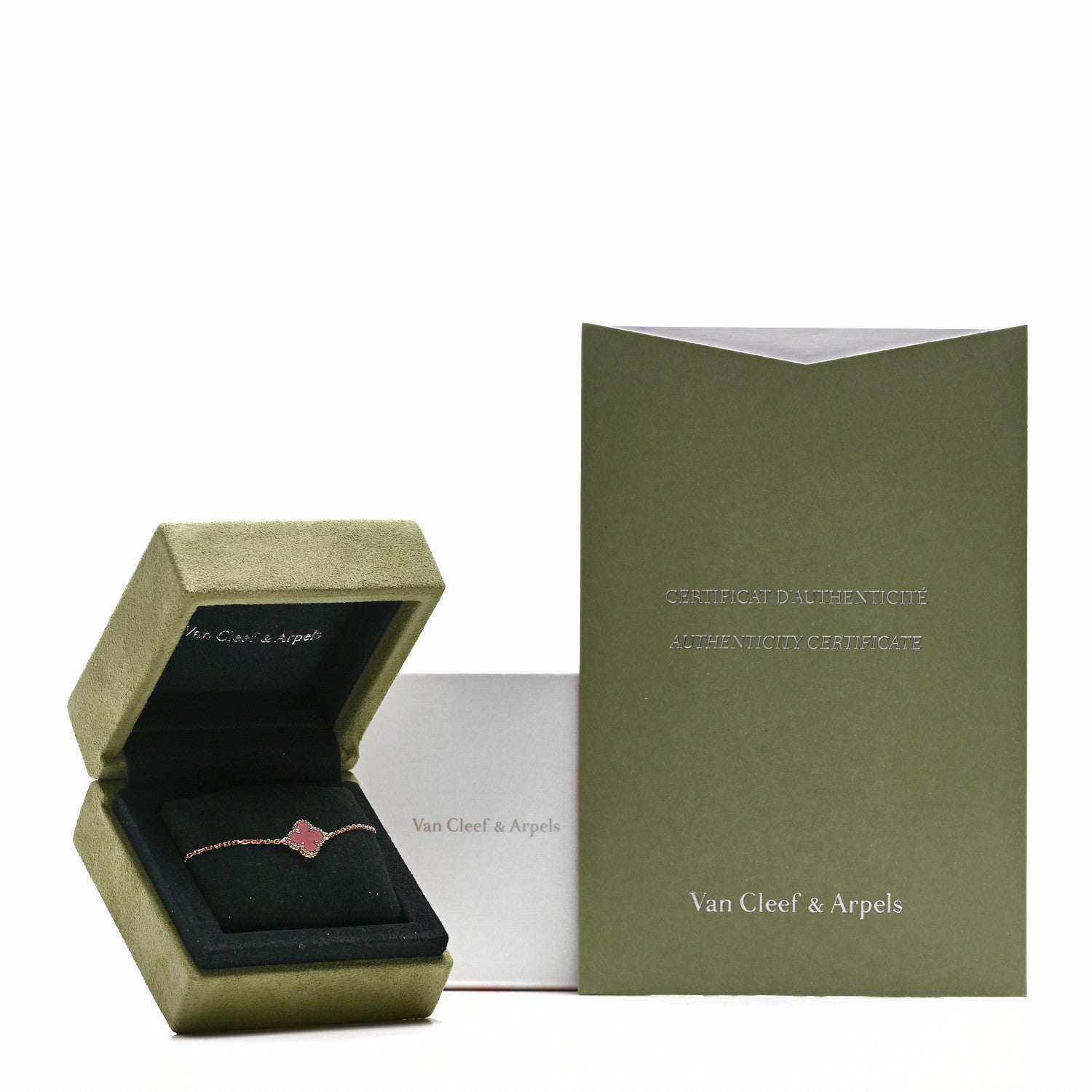 Van Cleef & Arpels 18K Rose Gold Carnelian Sweet Alhambra Bracelet 5 of 5