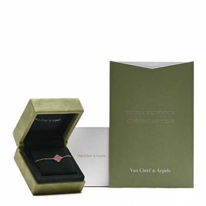 Van Cleef & Arpels 18K Rose Gold Carnelian Sweet Alhambra Bracelet 5 of 5