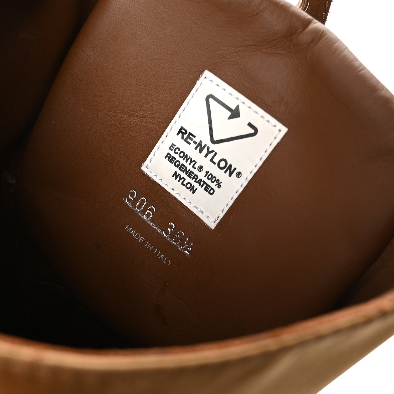 Prada Re-Nylon Spazzolato Rois Metal Triangle Logo Tall 50mm Combat Boots 35.5 Tobacco Brown 7 of 8
