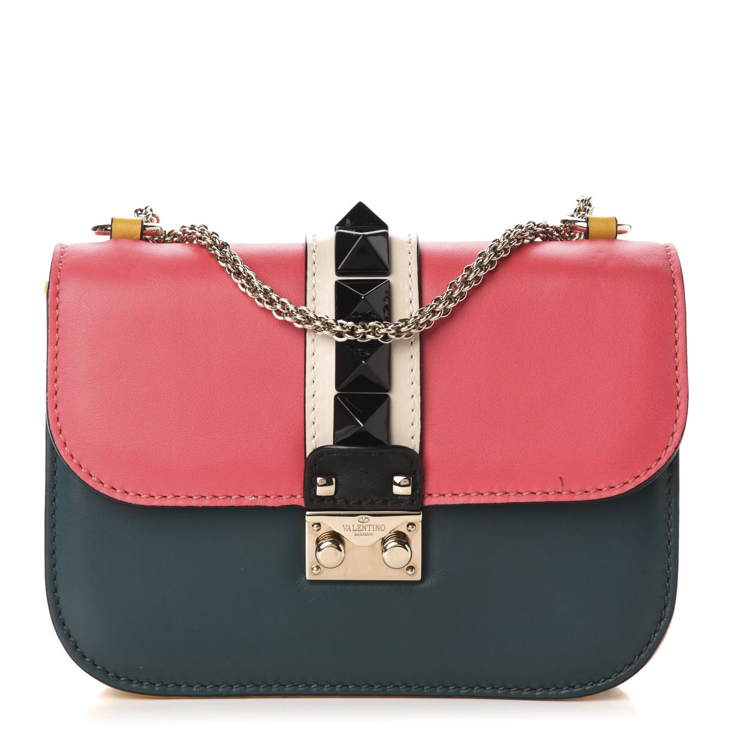 Vitello Small Glam Lock Rockstud Flap Multicolor