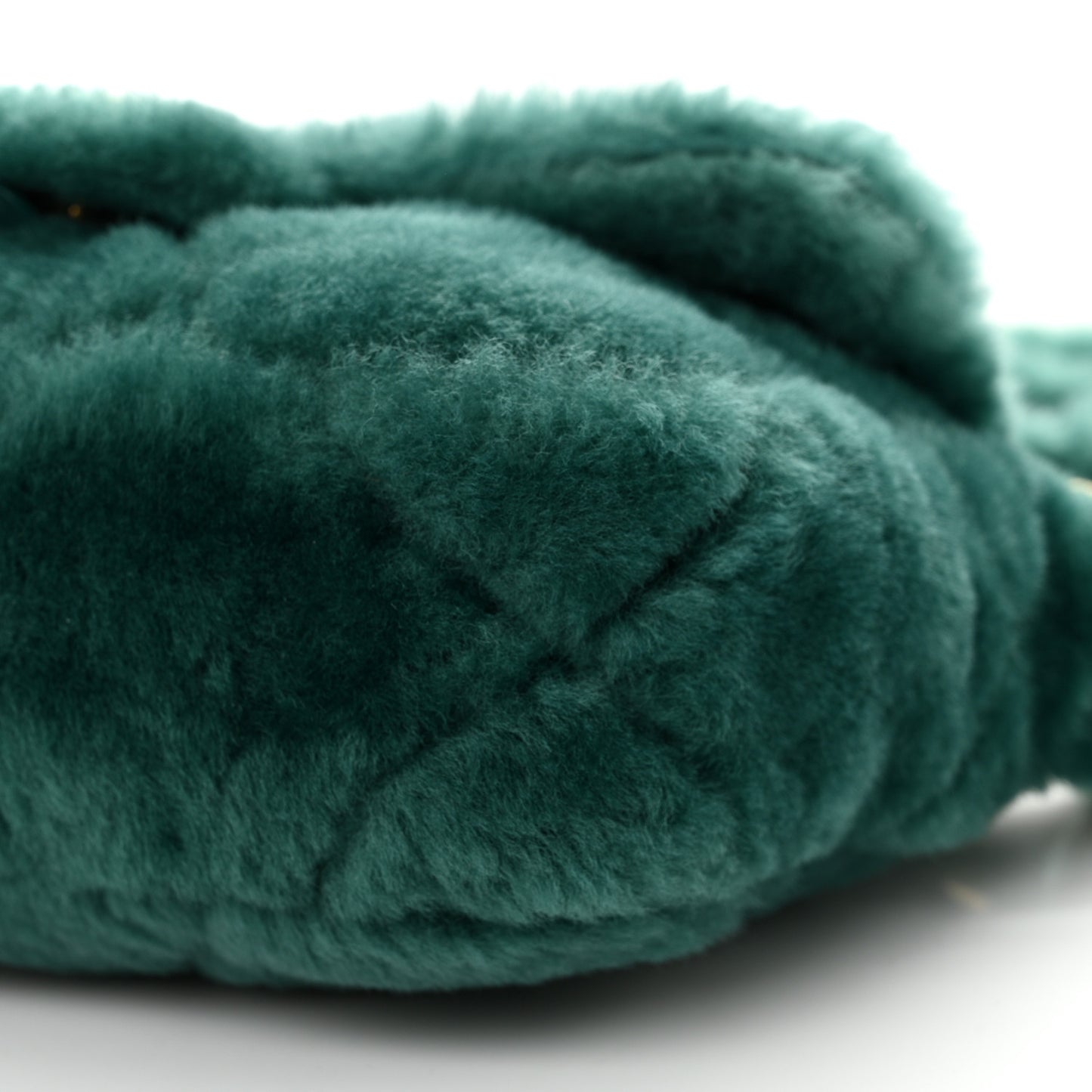 Shearling Lambskin Quilted Flap Green