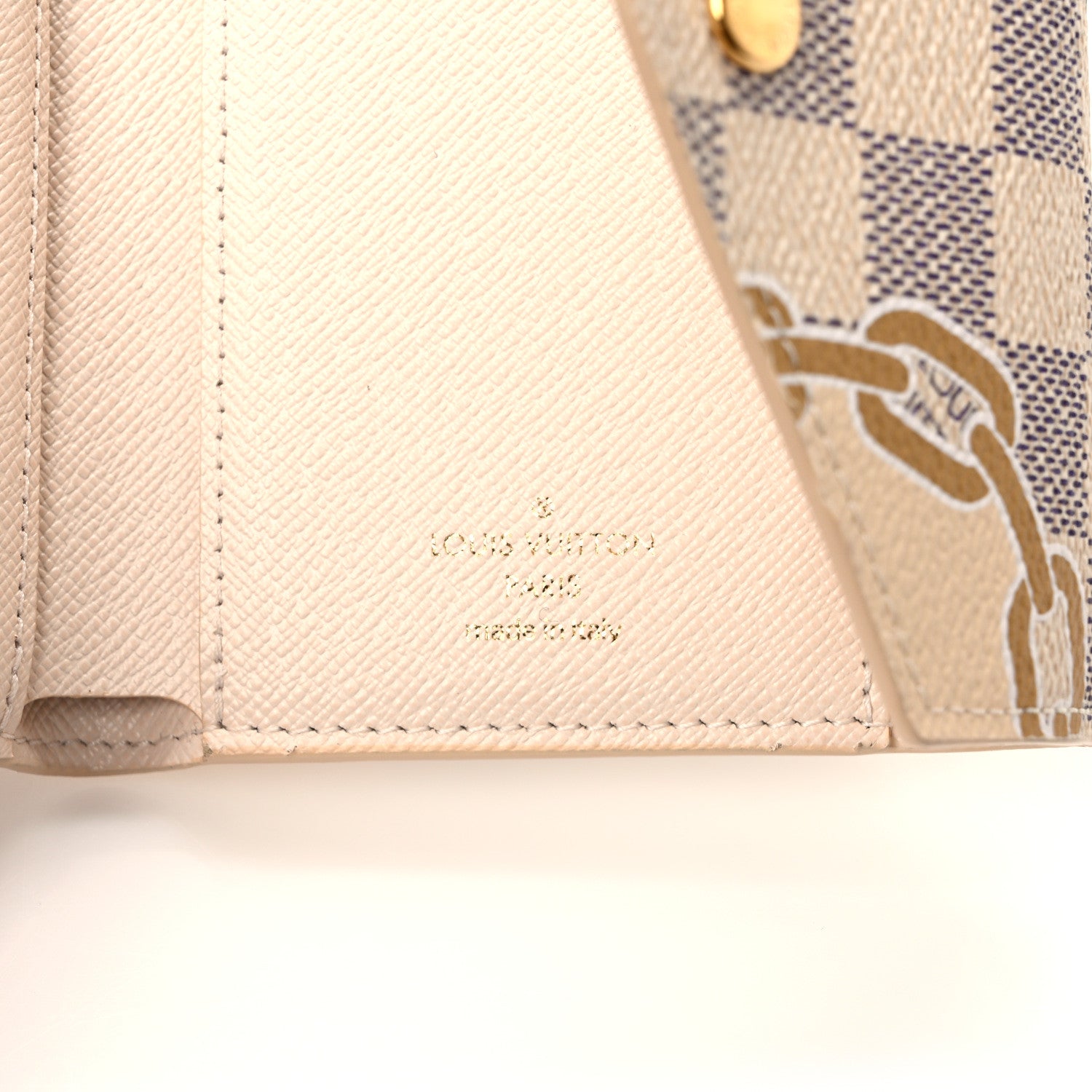 Louis Vuitton Damier Azur Nautical Victorine Wallet Gold 6 of 7