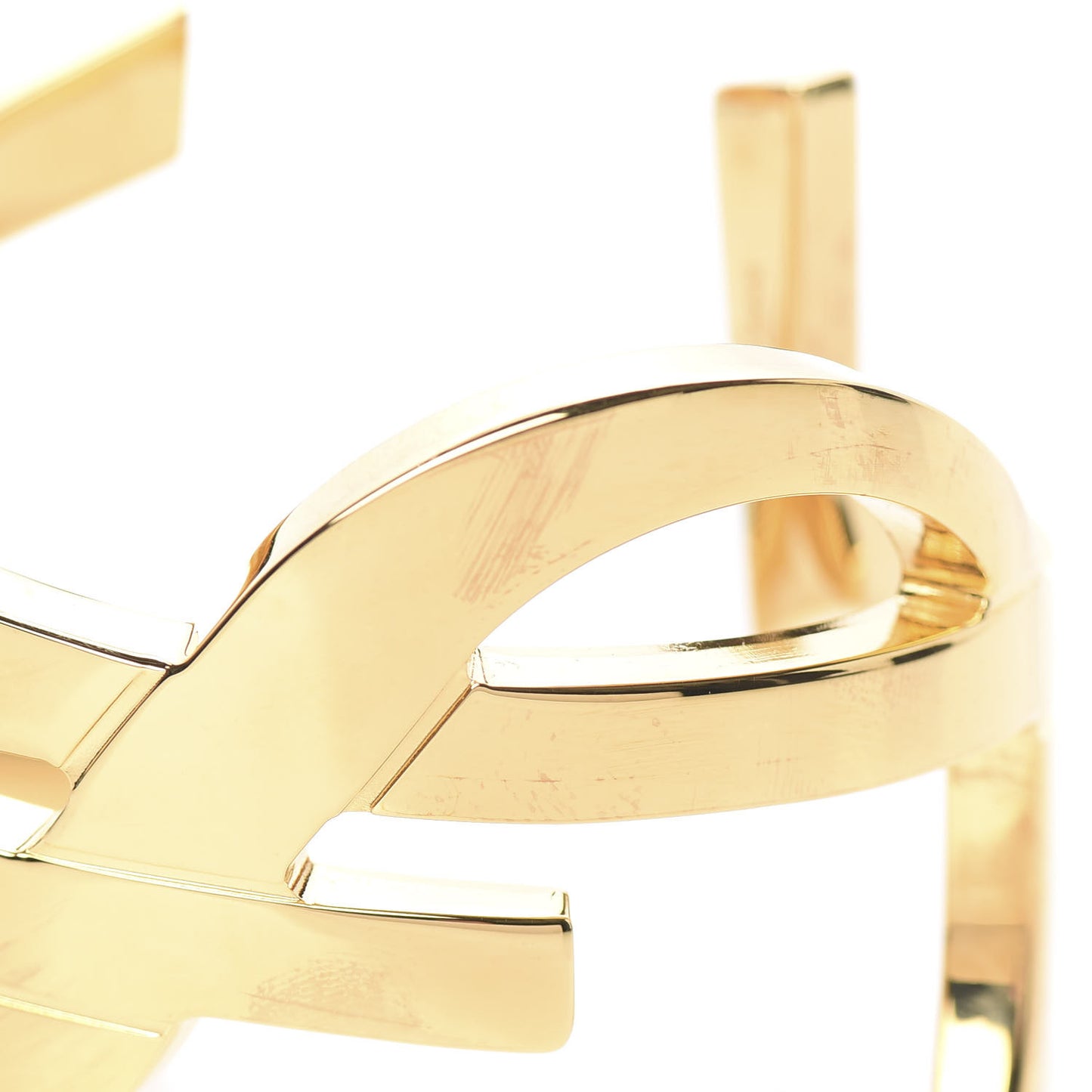 Brass Monogram Medium Cuff Bracelet Gold