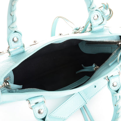 Balenciaga Chevre Silver Metallic Edge Hardware Classic Hardware Mini City Bleu Maldives 5 of 8
