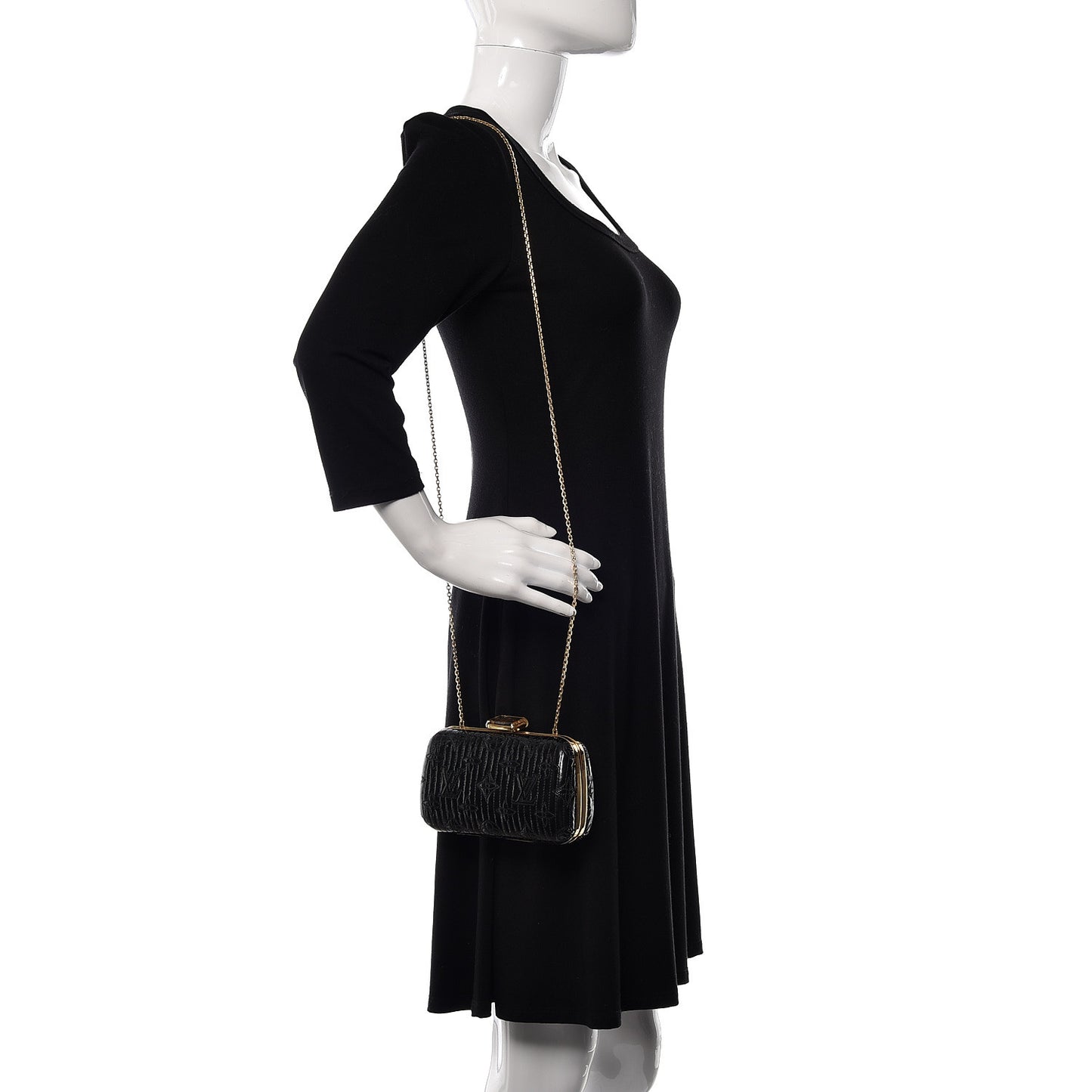 Vernis Monogram Motard Minaudiere Clutch Black