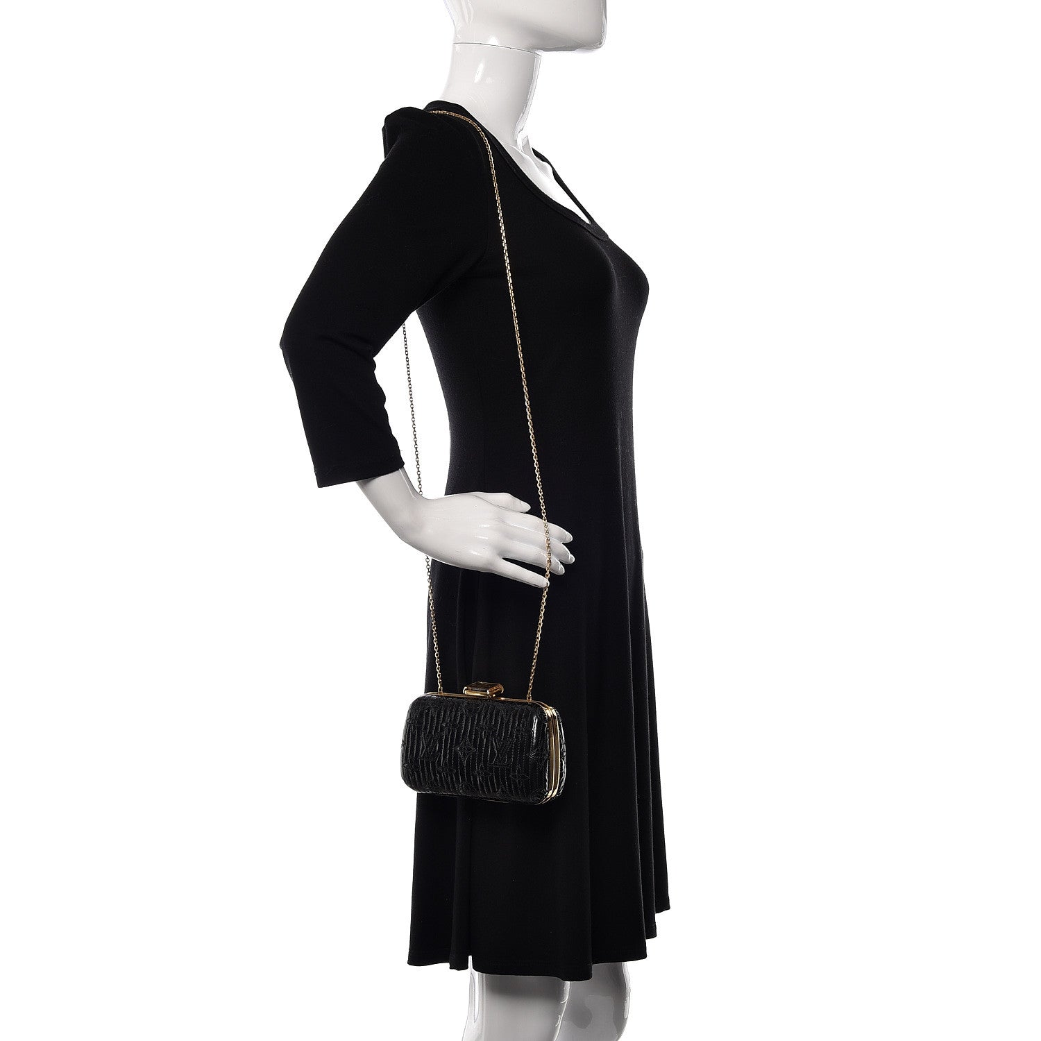 Louis Vuitton Vernis Monogram Motard Minaudiere Clutch Black 2 of 9