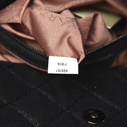 Stella McCartney Metallic Shaggy Deer Quilted Small Falabella Tote Black 7 of 10
