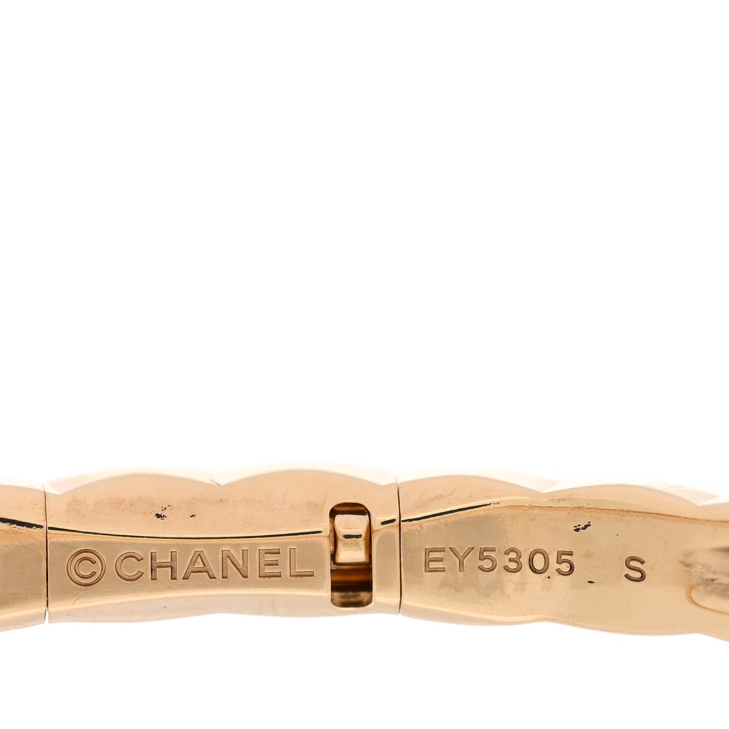 Chanel 18K Yellow Gold Mini Coco Crush Bangle Bracelet S 3 of 4