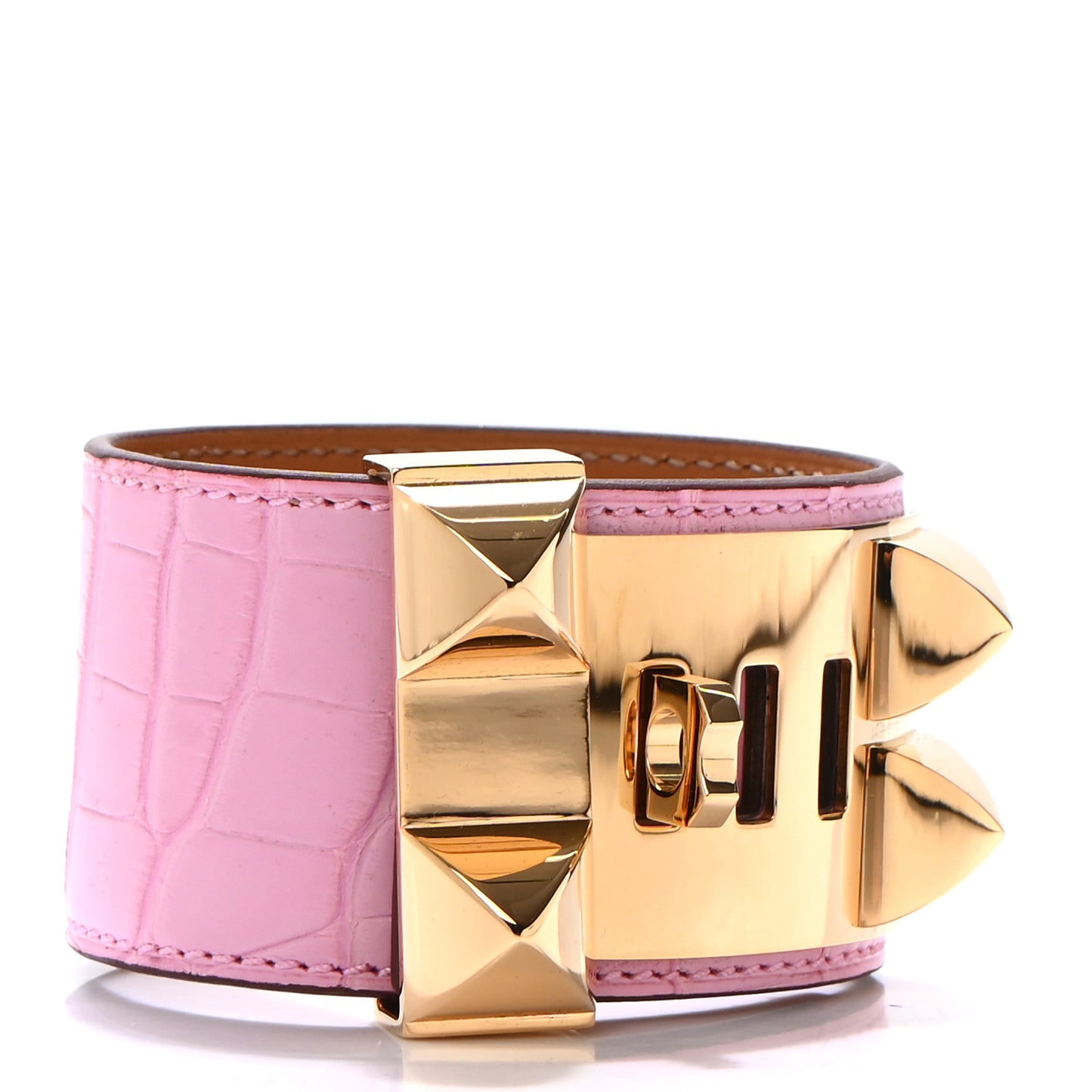 Matte Alligator Collier De Chien CDC Bracelet T2 5P Pink