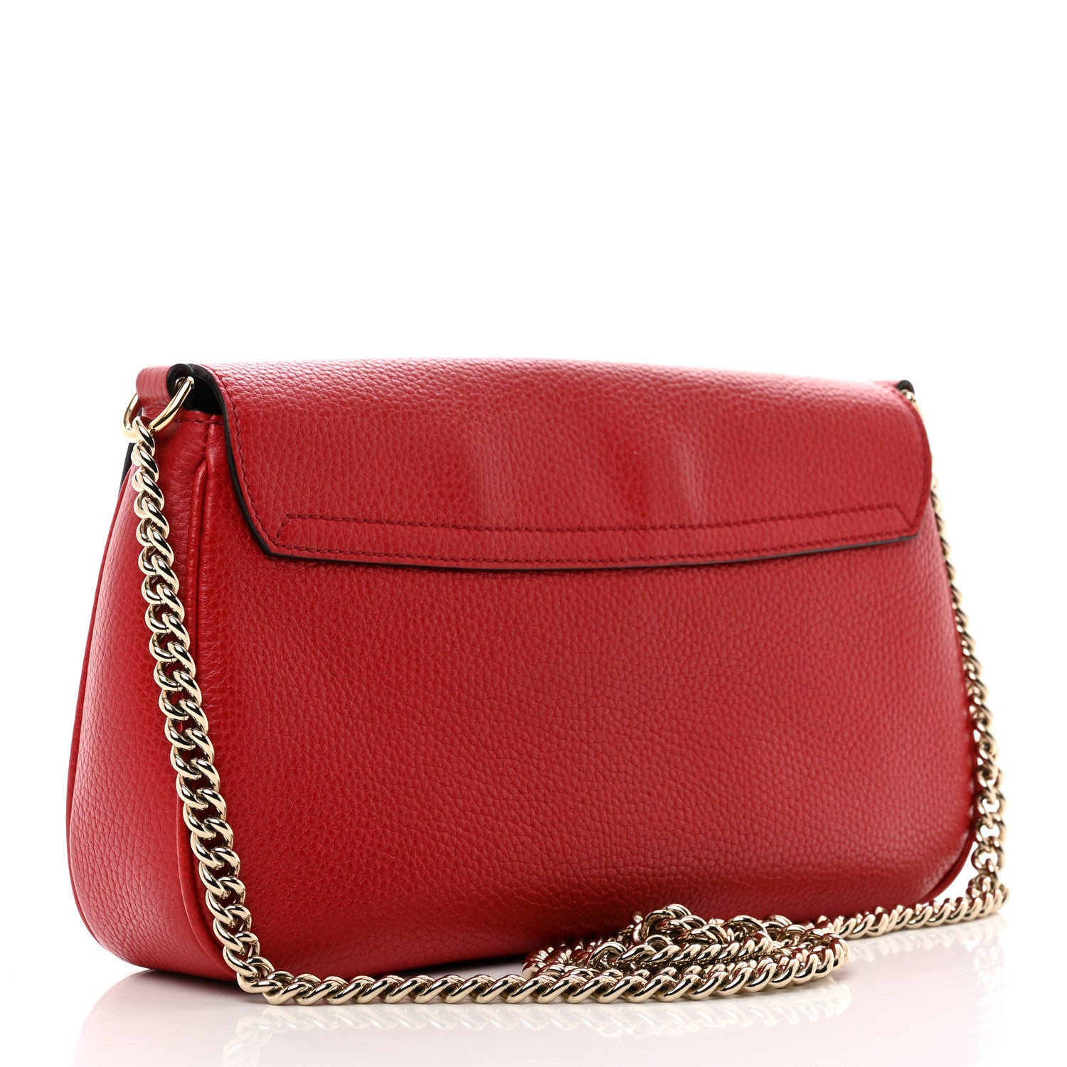 Gucci Pebbled Calfskin Medium Soho Flap Crossbody Vibrant Red 3 of 10