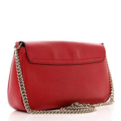 Gucci Pebbled Calfskin Medium Soho Flap Crossbody Vibrant Red 3 of 10