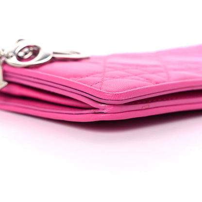 Christian Dior Lambskin Cannage Lady Dior Wallet Organizer Rose Sorbet 9 of 10