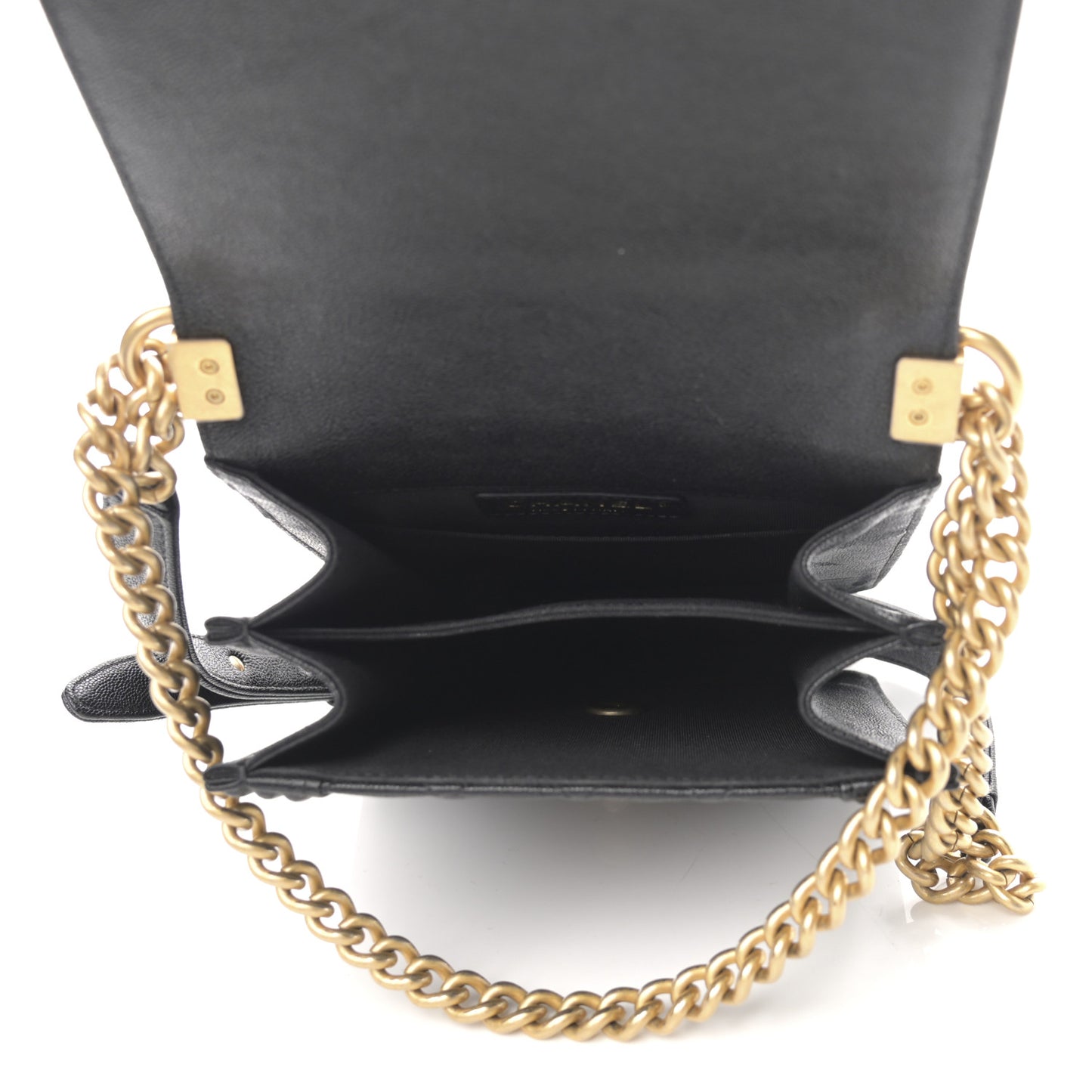 Caviar Quilted North South Boy Flap Black