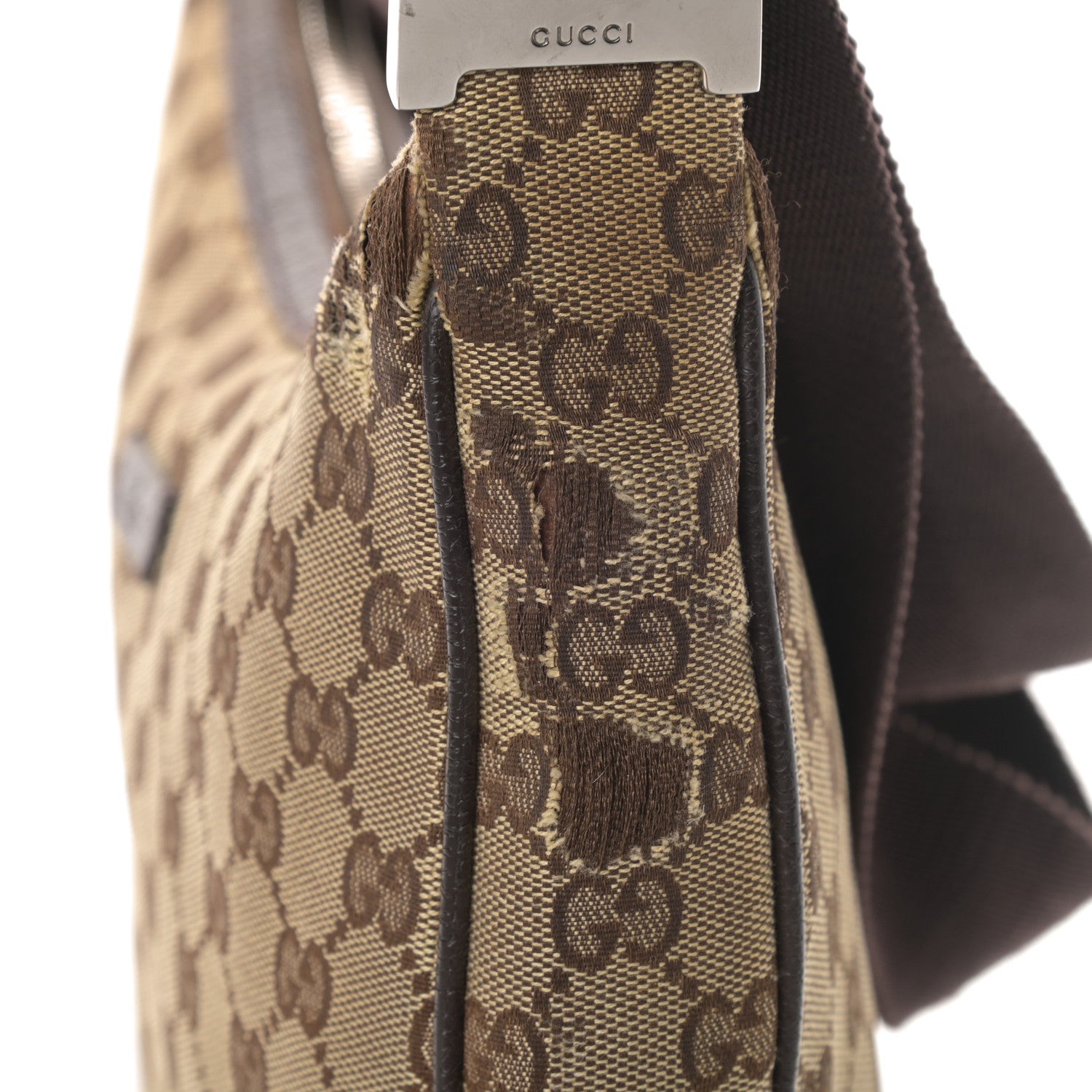 Gucci Monogram Medium Half Moon Hobo Dark Brown 14 of 16