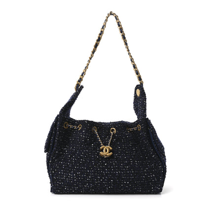 Chanel Tweed Quilted Small Chanel 25 Handbag Blue 1 of 10