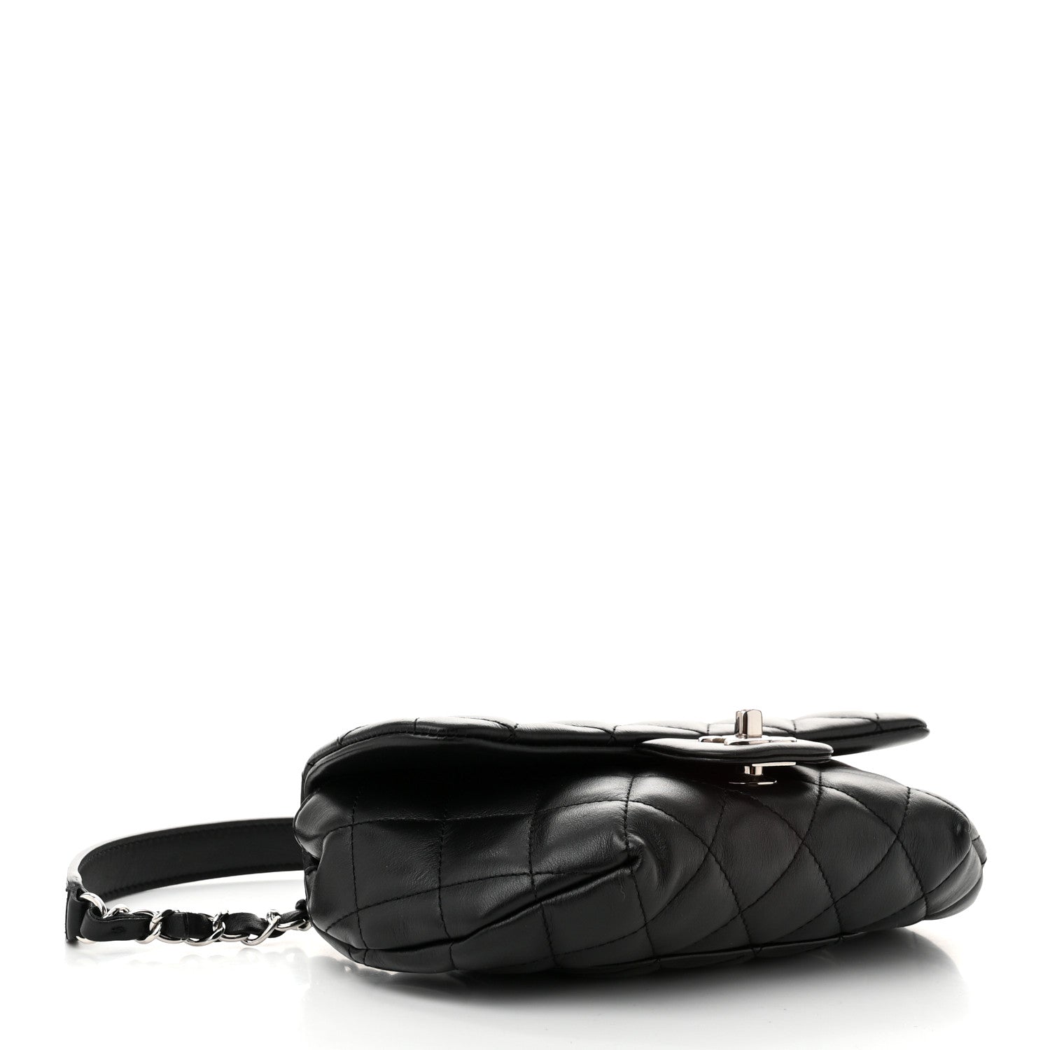 Chanel Calfskin Quilted CC Uniform Flap Belt Bag Black 4 of 12