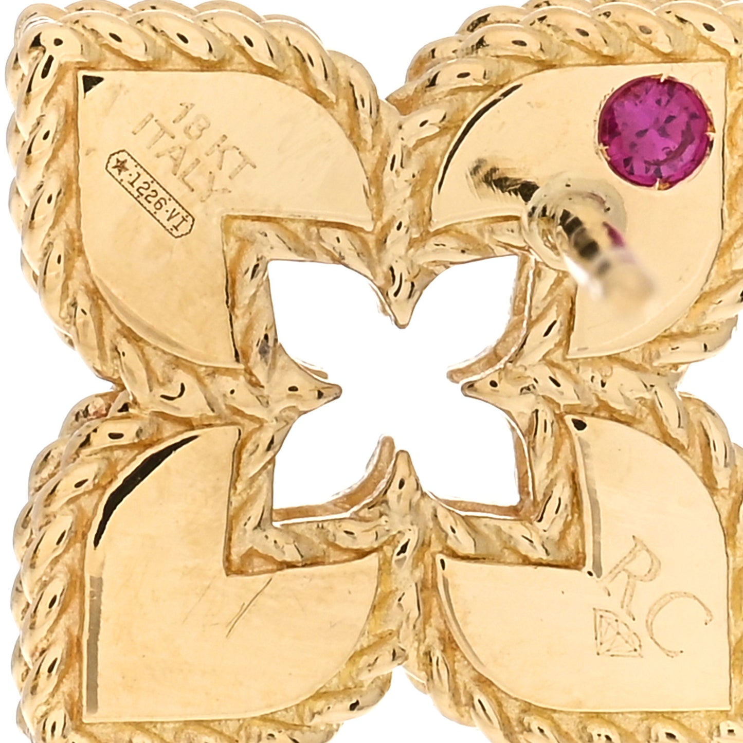 18K Yellow Gold Diamond Petite Venetian Princess Open Flower Stud Earrings