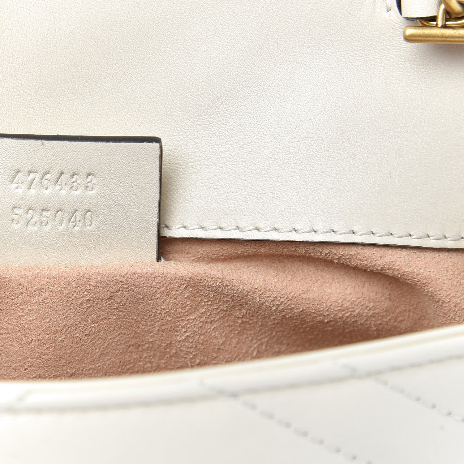 Gucci Calfskin Matelasse Super Mini GG Marmont Shoulder Bag White 7 of 11