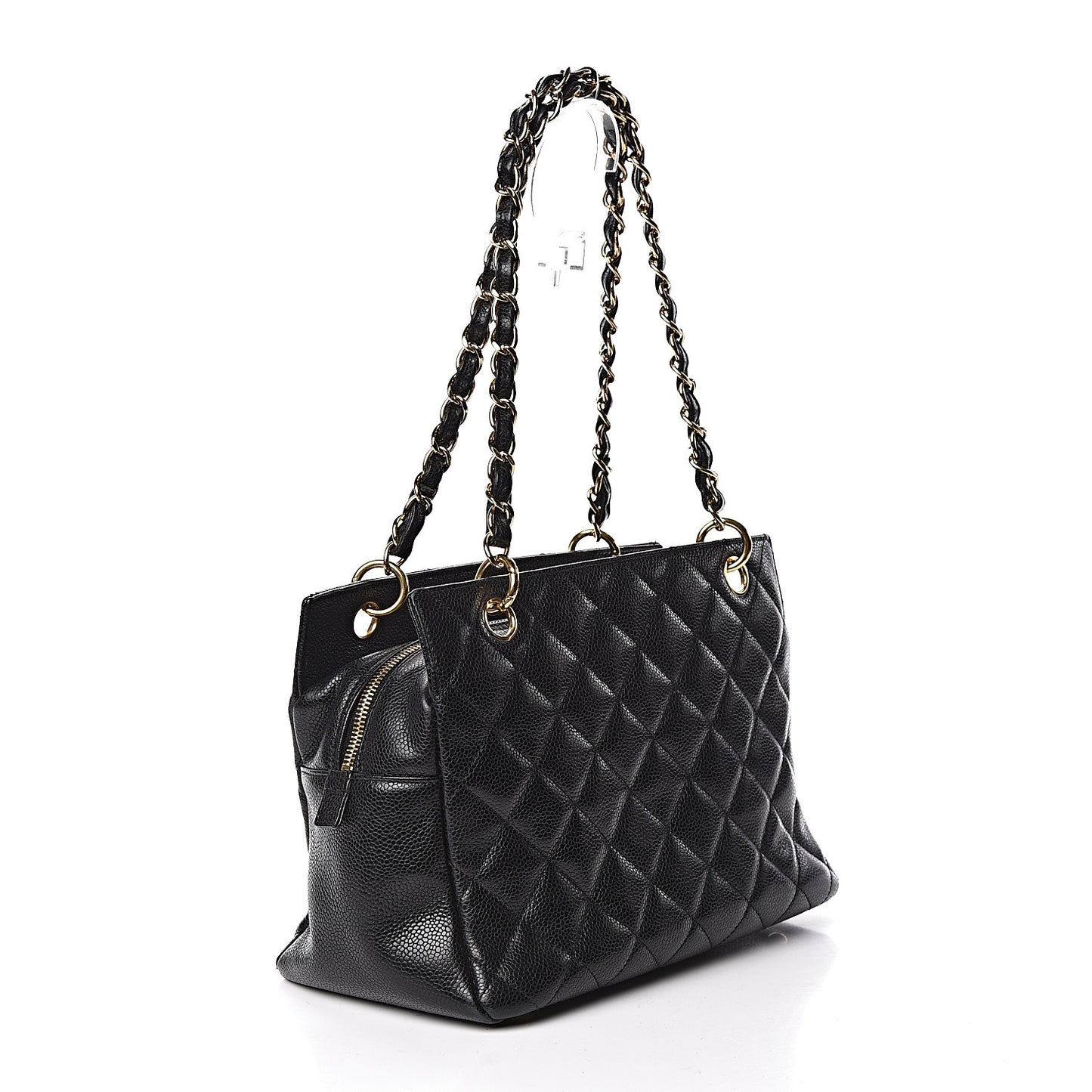 Caviar Quilted Petit Timeless Tote PTT Black