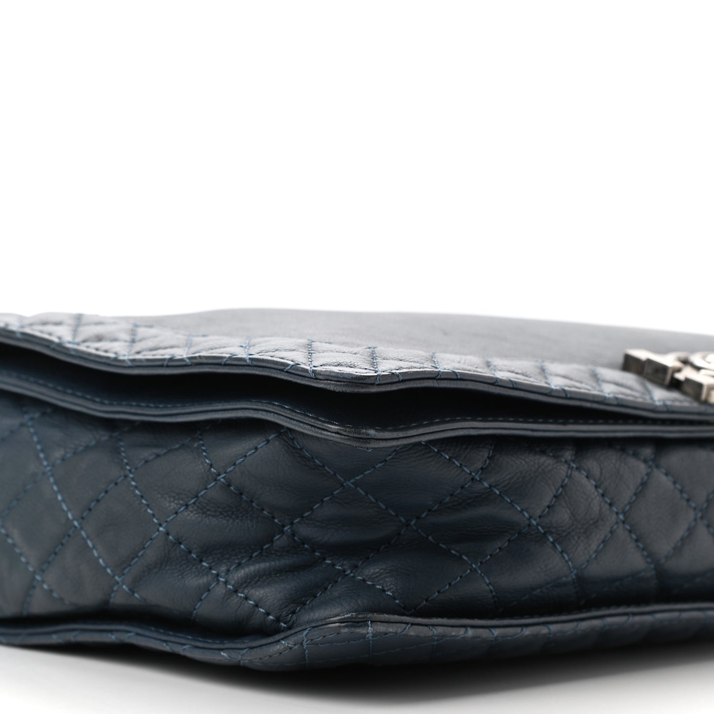 Calfskin Large Boy Reverso Flap Dark Blue