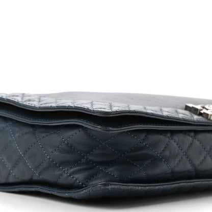 Chanel Calfskin Large Boy Reverso Flap Dark Blue 10 of 10