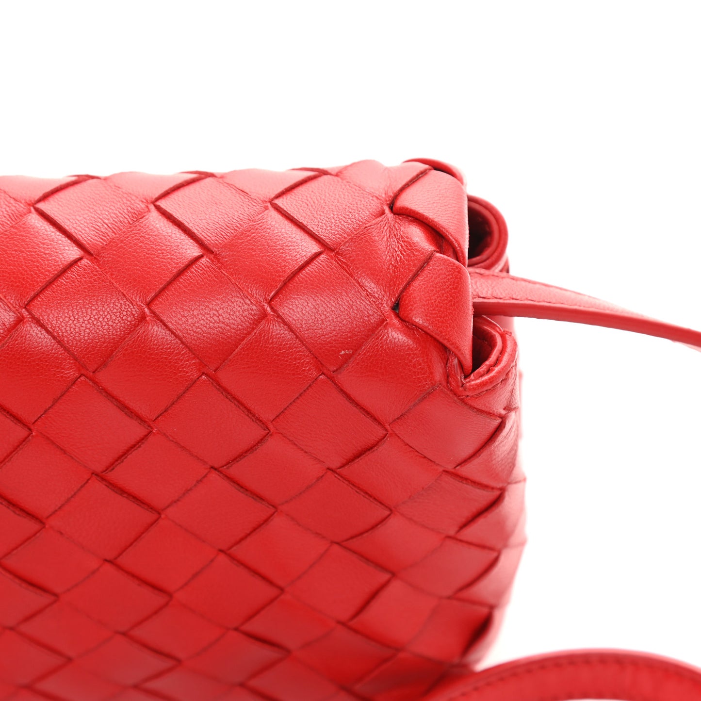 Nappa Intrecciato Mini Crossbody Red