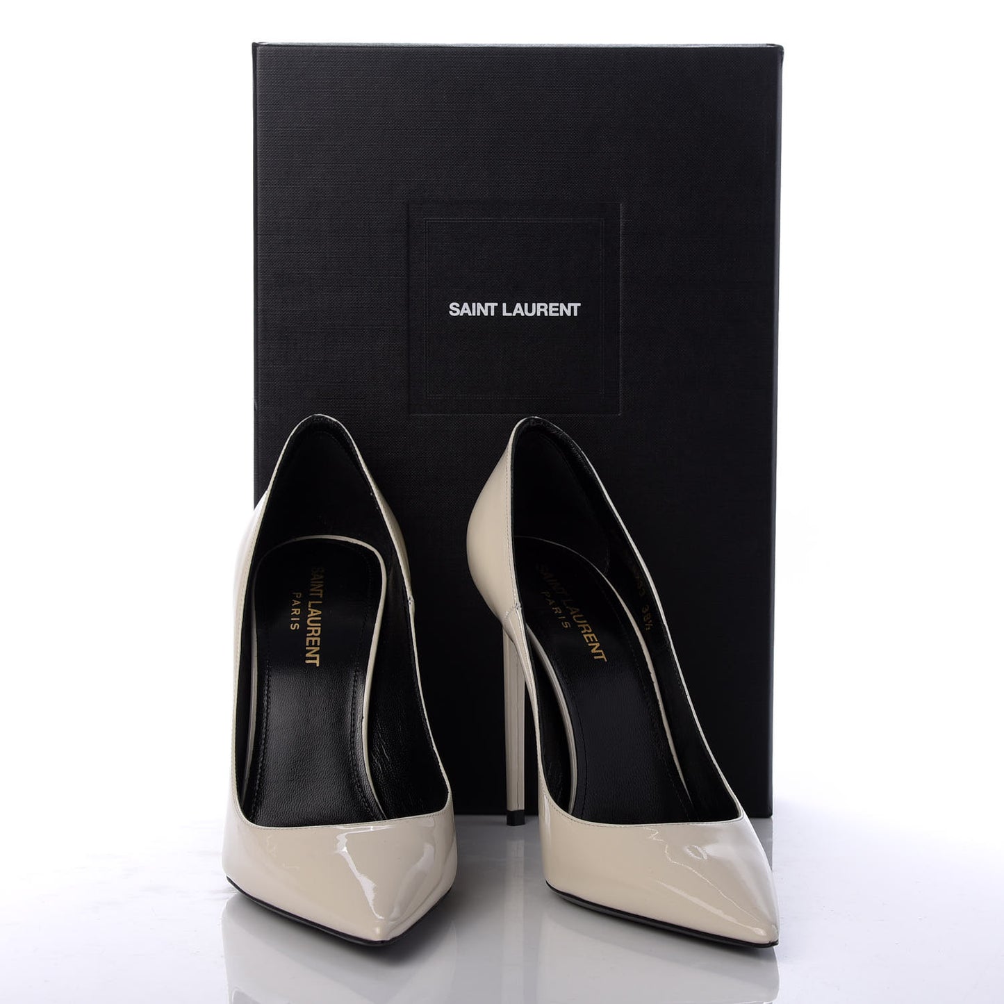 Patent Calfskin Zoe 105 Pump 38.5 White