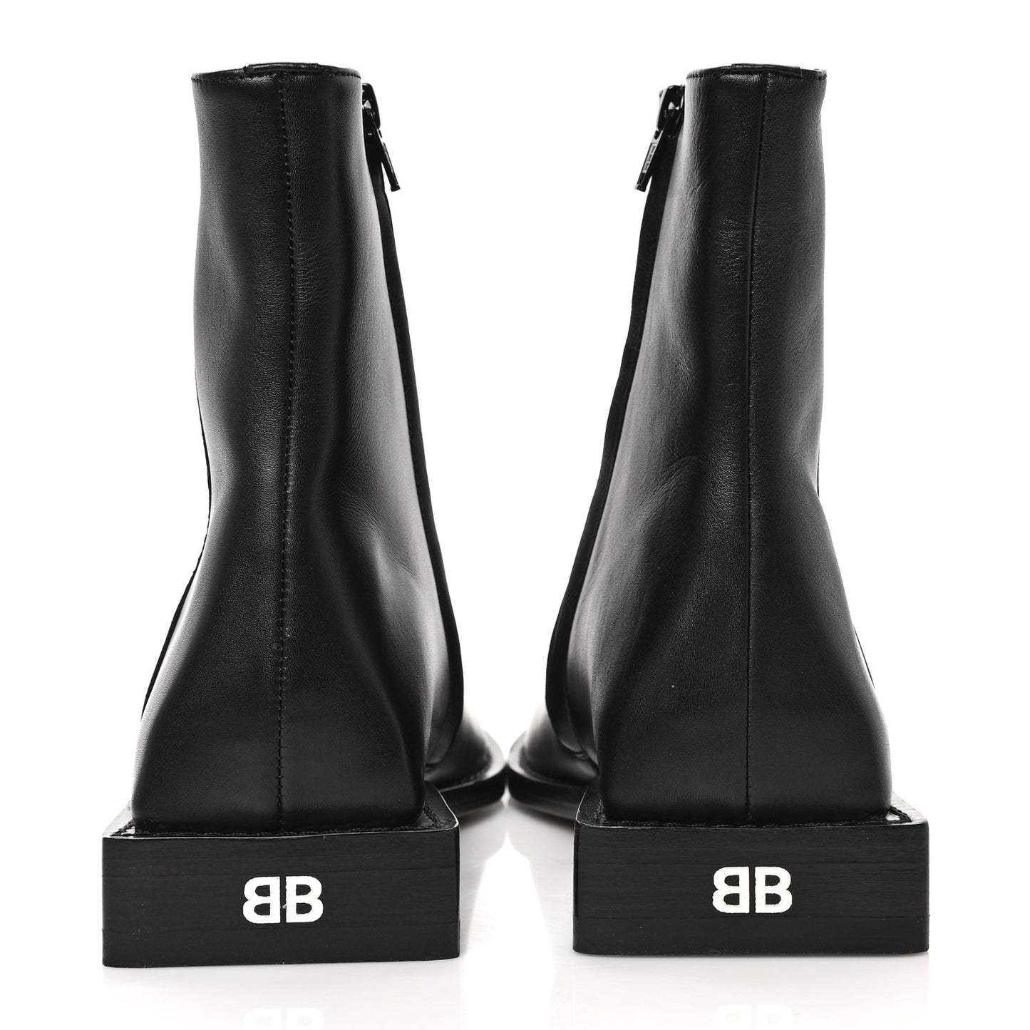 Calfskin Soft Rim Ankle Booties 38 Black