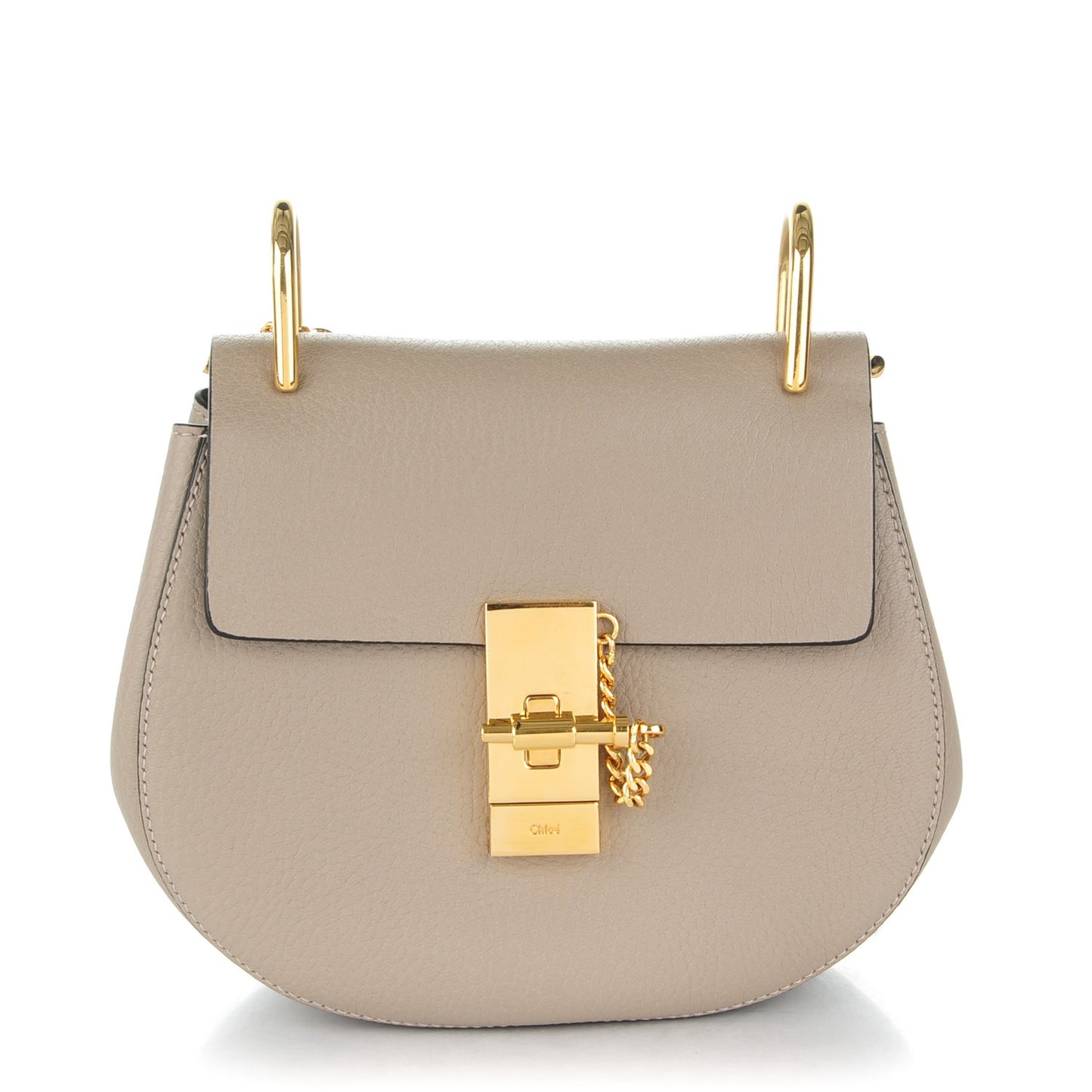 Grained Lambskin Mini Drew Shoulder Bag Motty Grey