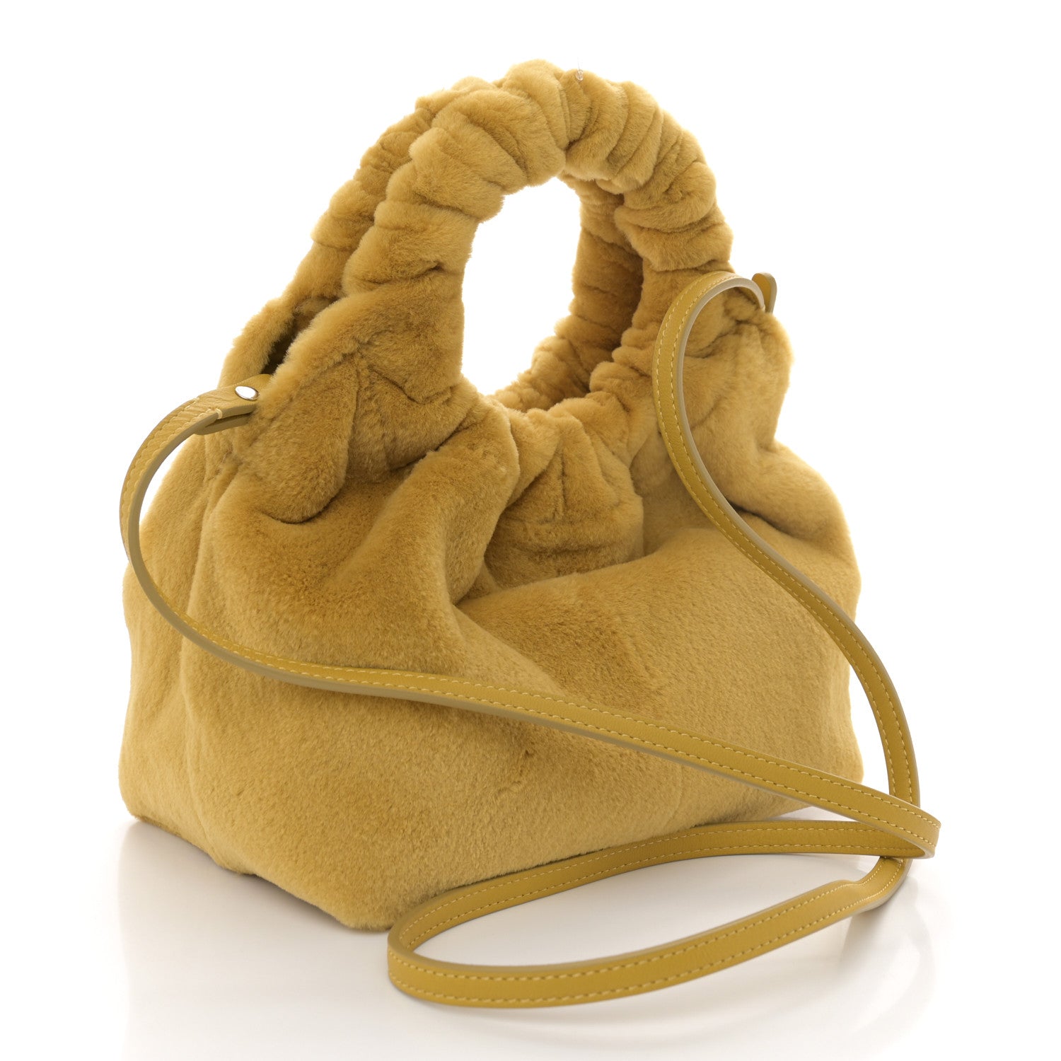 The Row Mink Fur Small Double Circle Bag Yellow 3 of 10