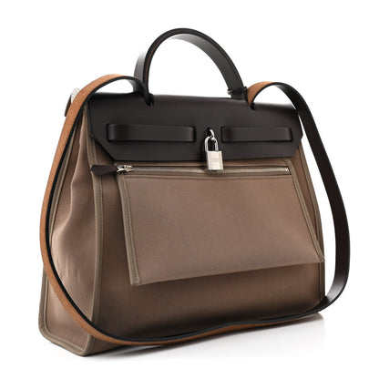 Hermes Vache Hunter Toile Herbag Zip 31 PM Etoupe Ebene 4 of 12