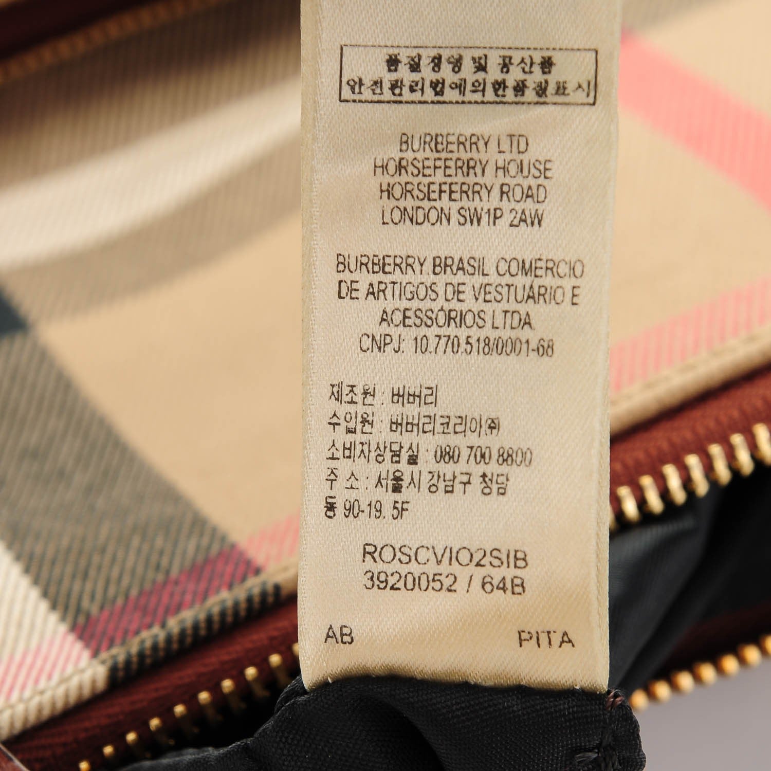 Burberry House Check Bridle Calfskin Adeline Foldover Wristlet Clutch 7 of 9