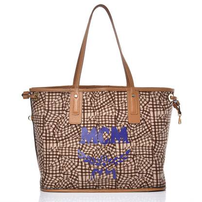MCM Visetos Medium Liz Reversible Shopper Tote Cognac 3 of 17