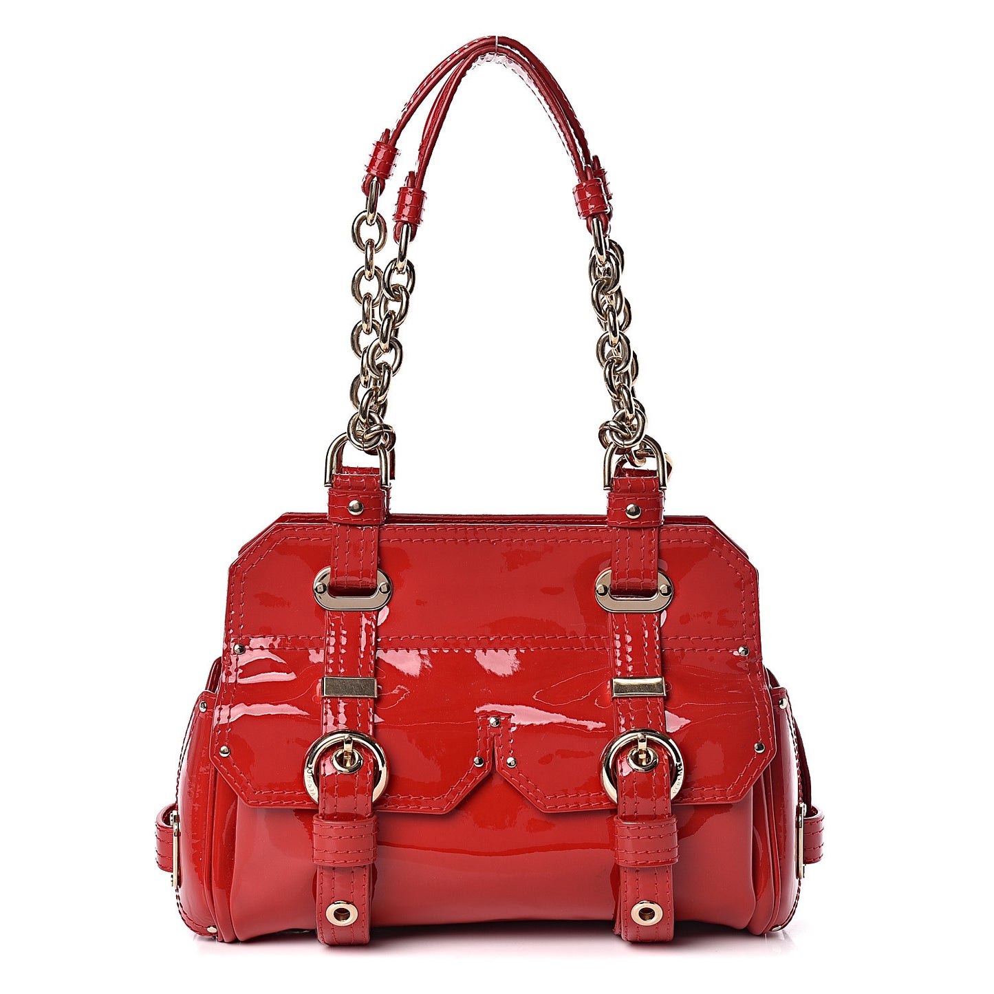 Patent Studded Bag Red