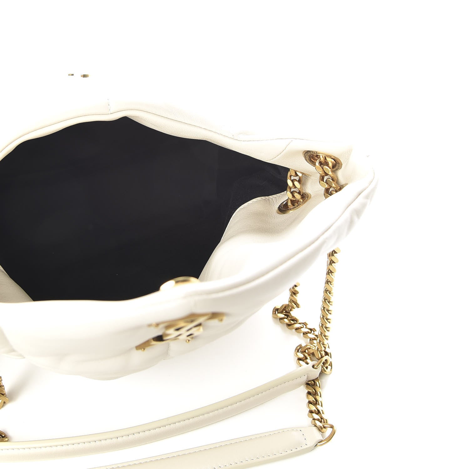 Saint Laurent Lambskin Quilted Small Loulou Puffer Monogram Chain Satchel Crema Soft 5 of 8