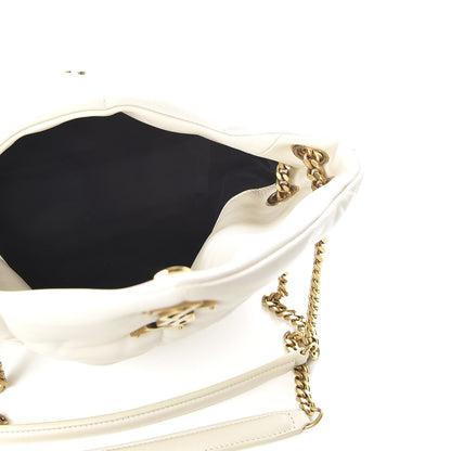 Saint Laurent Lambskin Quilted Small Loulou Puffer Monogram Chain Satchel Crema Soft 5 of 8