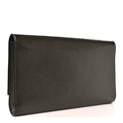 Saint Laurent Textured Patent Monogram Large Belle De Jour Green 3 of 7