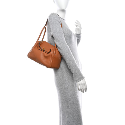 Hermes Taurillon Clemence Lindy 26 Gold 2 of 18