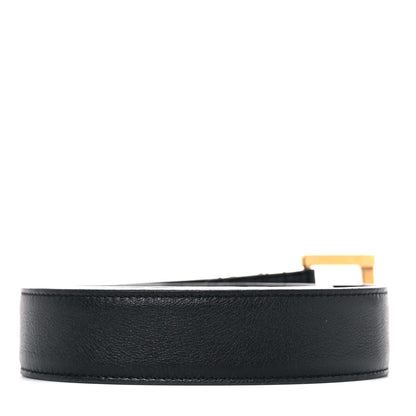 Saint Laurent Smooth Calfskin Monogram Square Buckle Belt 85 34 Black 2 of 9