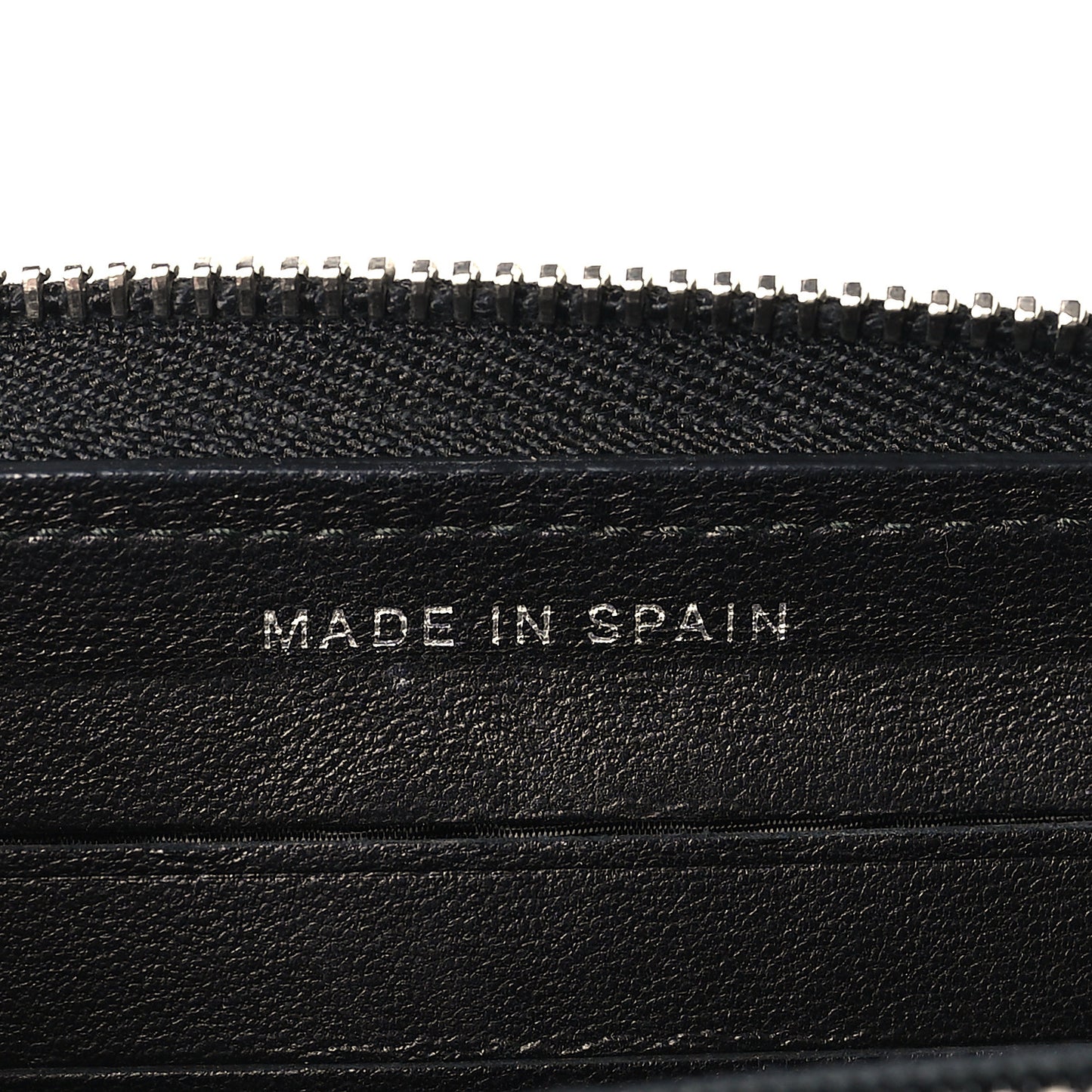 Patent Quilted Small Zip Around Wallet Black