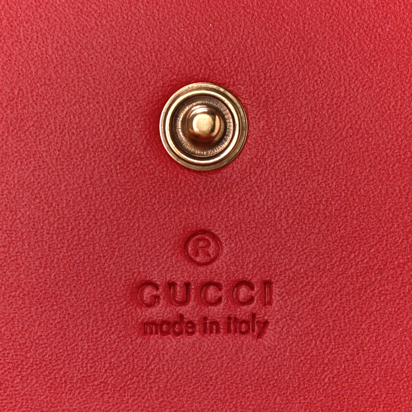 GG Supreme Monogram Cherry Embellished Card Case Wallet Hibiscus Red