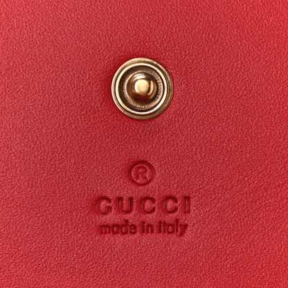 Gucci GG Supreme Monogram Cherry Embellished Card Case Wallet Hibiscus Red 6 of 10
