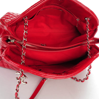 Chanel Patent Quilted Large Just Mademoiselle Bowling Bag Red 5 of 10